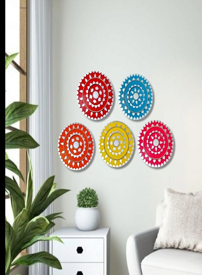 Noblenest Handmade Wall Hangings, Set of 5 Multicolor, Wall Plates for home decoration | Wall decor items for living room I Home Decor I Gift Items for home decoration (Navrang) - Image 1